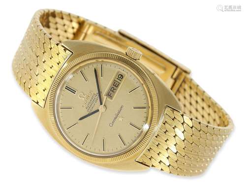 Wristwatch: heavy 18K Gold Omega Constellation Chronometer, ...