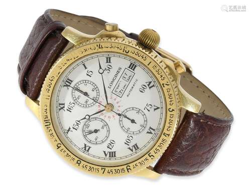 Wristwatch: large vintage Longines pilot's chronograph ...