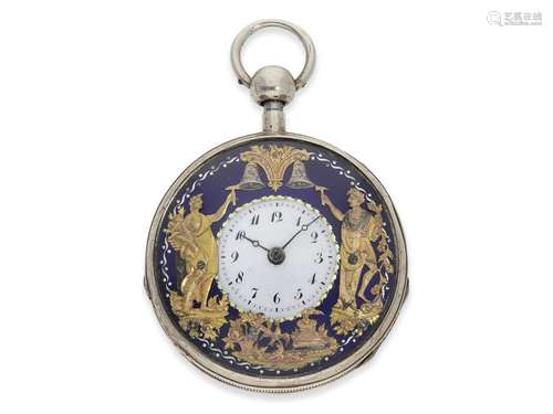 Pocket watch: magnificent verge watch with striking mechanis...