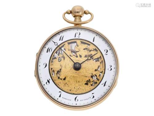 Pocket watch: exceptional, heavy gold pocket watch repeater,...