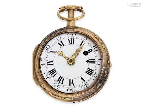 Pocket watch: 4-colour gold verge watch of exceptional quali...