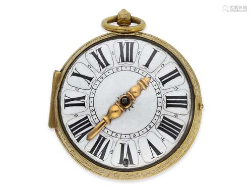 Pocket watch: very early single-handed oignon with central w...