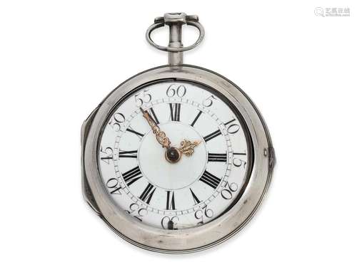 Pocket watch: early English pair case verge watch, Daniel Qu...