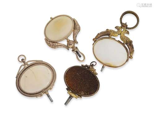 Watch keys: set of 4 large unusual watch keys with stones, c...