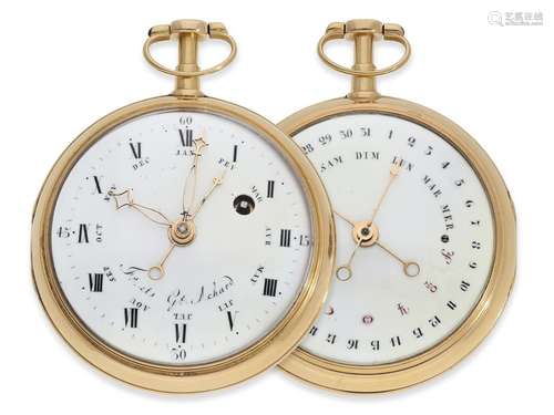 Pocket watch: rarity, double-sided astronomical Geneva verge...