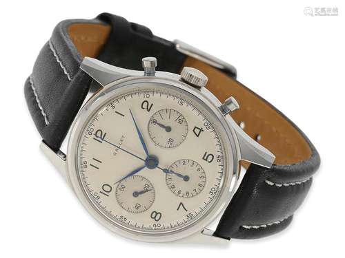 Wristwatch: attractive large vintage steel chronograph, bran...