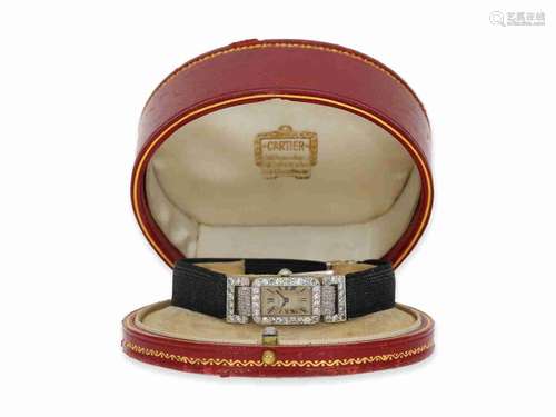 Wristwatch: important extremely rare Cartier platinum lady&#...