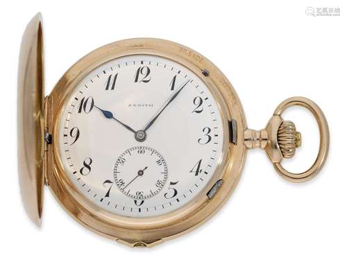 Pocket watch: important gold hunting case watch, chronometer...