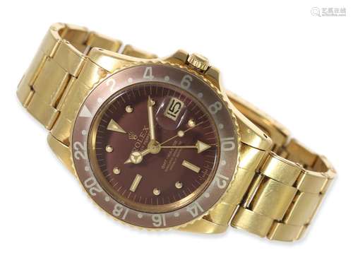 Wristwatch: Rolex rarity, 18K gold GMT-Master Ref.1675 from ...