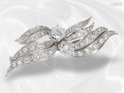 Brooch: decorative vintage wing brooch with diamonds, total ...