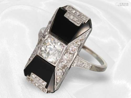 Ring: antique white gold goldsmith ring with beautiful diamo...