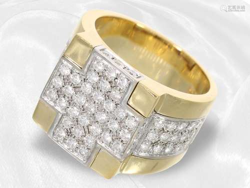 Ring: fancy, high quality diamond goldsmith ring, 1,1ct, 18K...