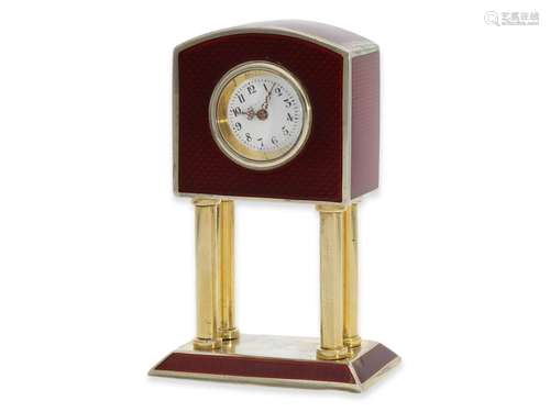 Table clock: very attractive enamelled table clock with 8-da...