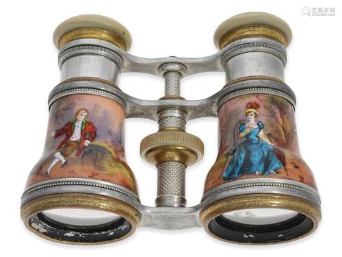 Opera glasses: antique opera glasses with fine enamel painti...