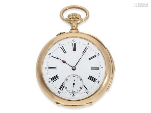 Pocket watch: exquisite large pink gold minute repeater pock...