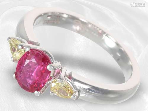 Ring: solid and modern ruby/diamond goldsmith ring from Schu...