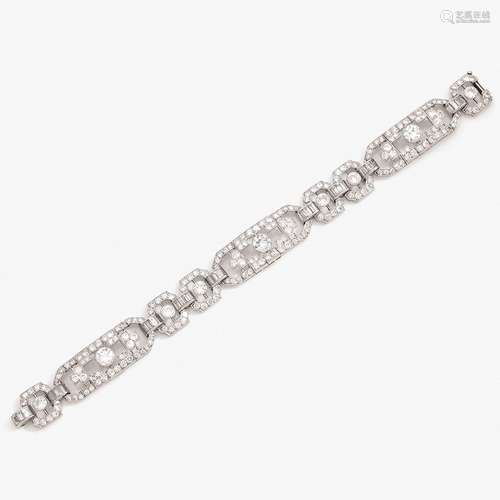 TRAVAIL FRANÇAIS - ANNEES 1925 BRACELET ARTICULE DIAMANTS A ...