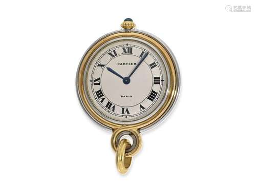 Pendant watch: fine vintage Cartier pendant watch in steel/g...