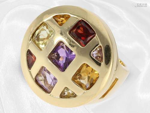 Ring: handmade extraordinary designer color stone goldsmith ...