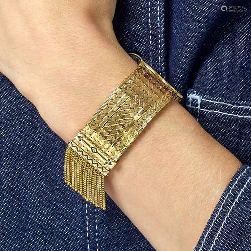 ANNEES 1840 BRACELET CEINTURE A 18K yellow gold and enamel b...