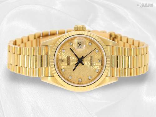 Wristwatch: luxury ladies 18K gold Rolex Lady Datejust with ...