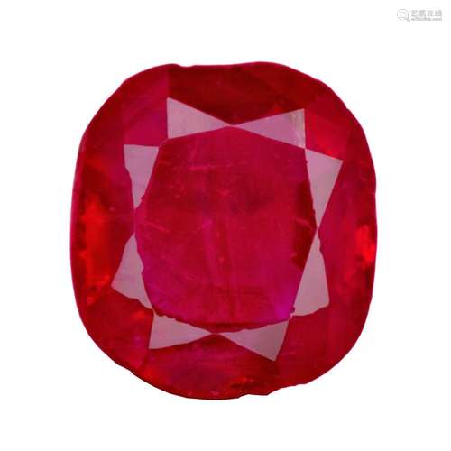 RUBIS COUSSIN SUR PAPIER 3,02 CARATS A 3,02 carats cushion r...