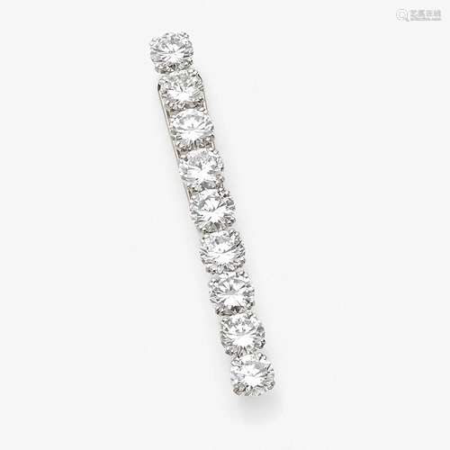 BOUCHERON - ANNEES 1960 IMPORTANTE BARRETTE NEUF DIAMANTS A ...