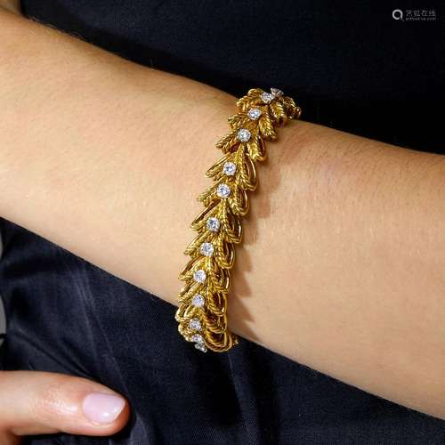 A diamond and gold bracelet by BOUCHERON, circa 1955-1960 It...