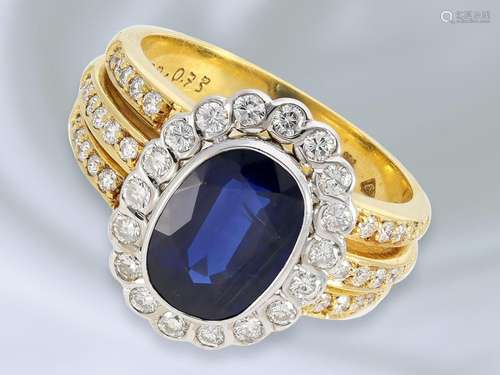 Ring: solid, high quality and very decorative made sapphire/...