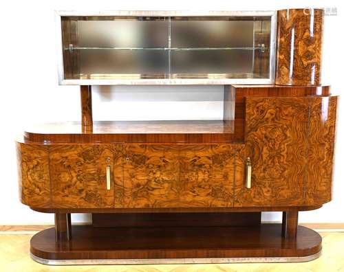 Unusual Art Deco bar cabinet in dru