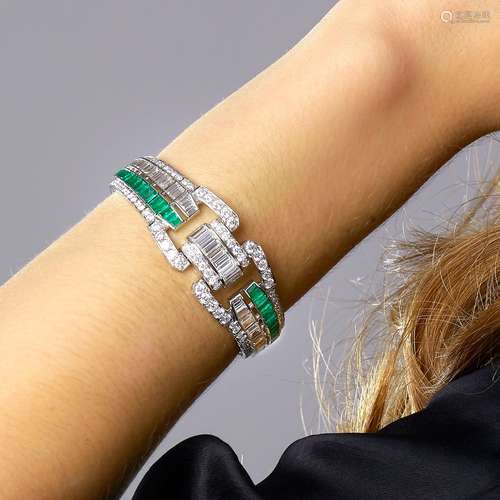 STYLE ART DECO BRACELET LANIERE DIAMANTS An Art Deco style d...