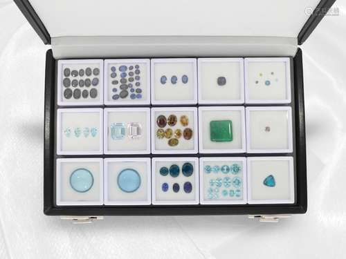 Gemstones: interesting set of stones with sapphires, aquamar...