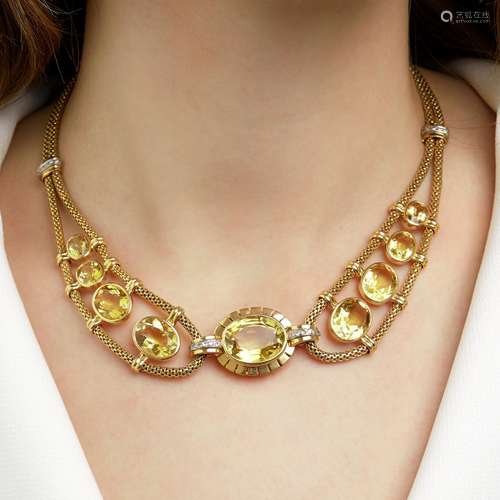 TRAVAIL FRANCAIS - ANNEES 1940 ORIGINAL COLLIER CITRINES A c...