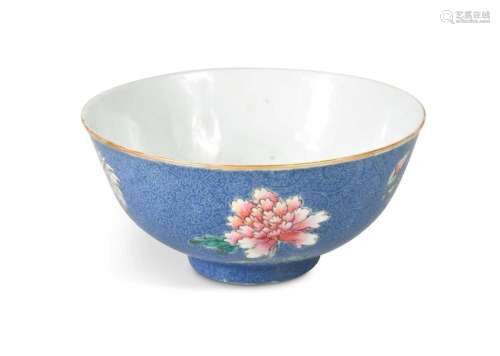 A Chinese Yangcai sgraffito floral bowl, Qing Dynasty, Jiaji...