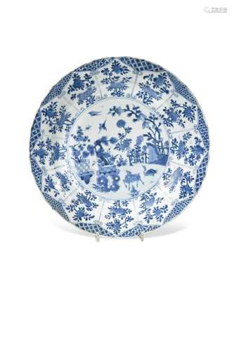 A Chinese blue and white porcelain dish, Qing Dynasty, Kangx...