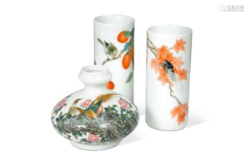 A Chinese porcelain vase painted by Master Zhai Xiao Xiang, ...