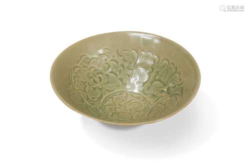 A Yaozhou celadon moulded bowl, Northern Song Dynasty,