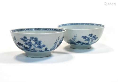 A pair of The Nanking Cargo blue and white porcelain bowls, ...