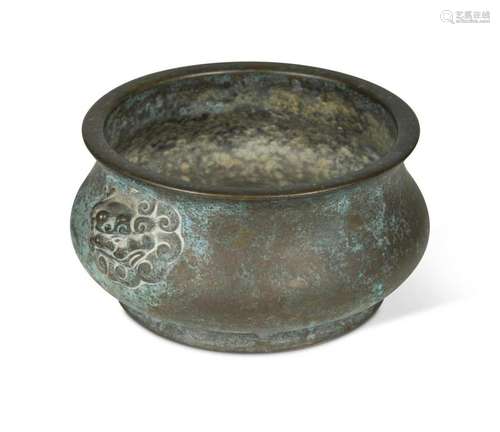 A Chinese bronze censor, Ming Dynasty, 17th century