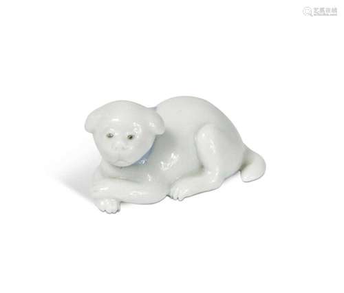 A Japanese small porcelain puppy, Hirado, Edo/Meiji Period, ...