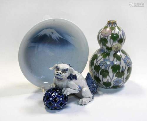 A Japanese Hirado porcelain Shishi, circa 1900,