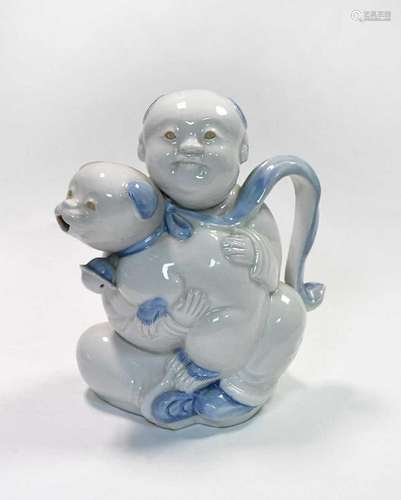 A Japanese Hirado porcelain figural ewer, circa 1900,