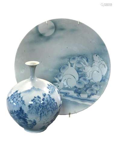 A Japanese Arita porcelain dish, circa 1900,