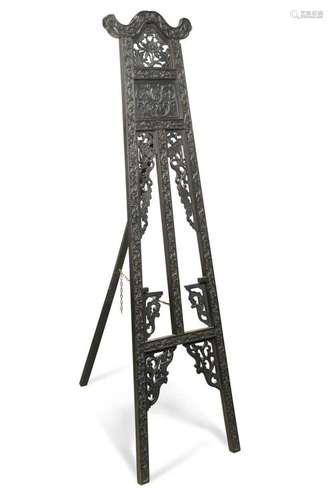 A Japanese carved hardwood easel, late Meiji Period (1868-19...