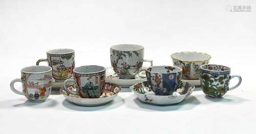 A group of five Chinese and Japanese tea and coffee cups and...