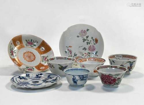 Five various Chinese teabowls, Qing Dynasty 17th/18th centur...