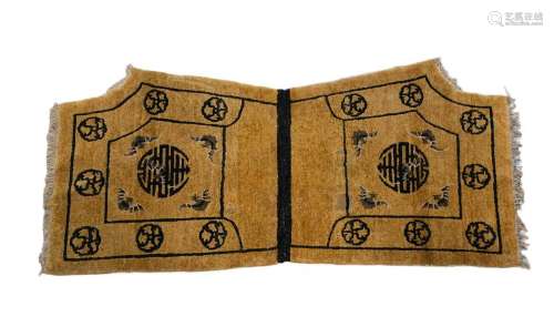 A Sino-Tibetan silk mix saddle cloth, circa 1900-1920,