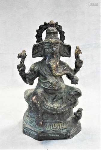 A bronze Ganesh, late 19th/early 20th century,
