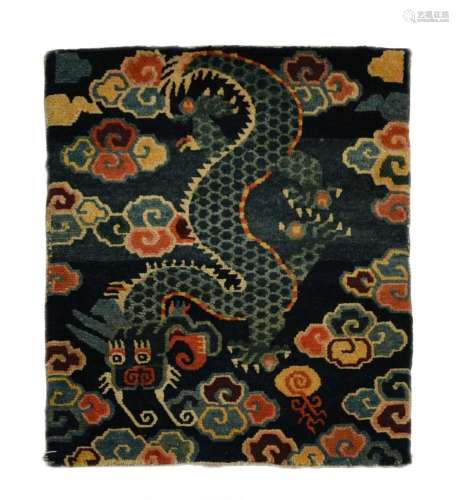 A Tibetan Gomden pillow rug, 20th century,