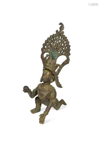 A Central Nepal (Newar Culture) bronze of the crawling baby ...